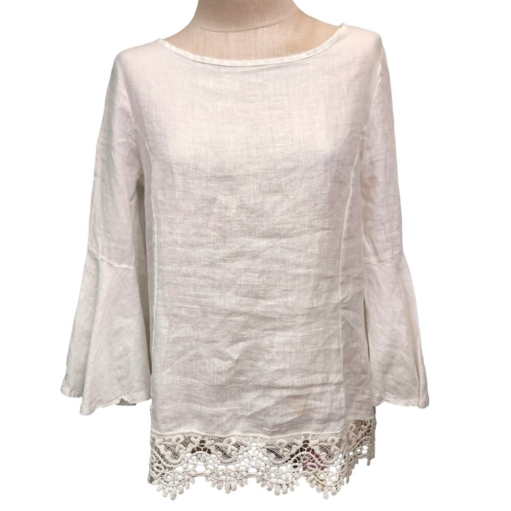 Lungo L'Arno linen bell sleeve tunic top M